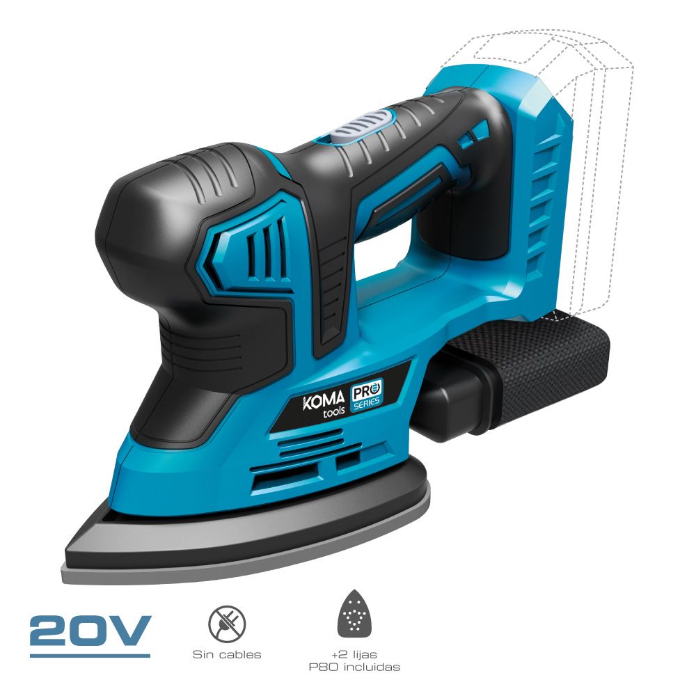 LIJADORA TIPO MOUSE 20 V SIN BATERÍA NI CARGADOR, 20,4 x 15,5 cm