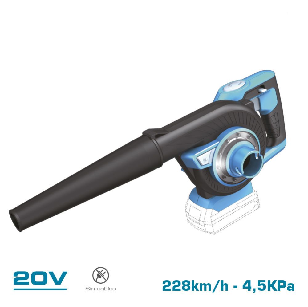 ASPIRADOR / SOPLADOR 20 V SIN BATERÍA NI CARGADOR
