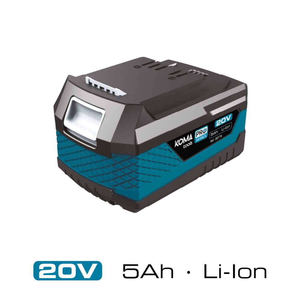 BATERÍA LI-ION 20 V 5.0 Ah 11,8 x 7,4 x 6,7 cm