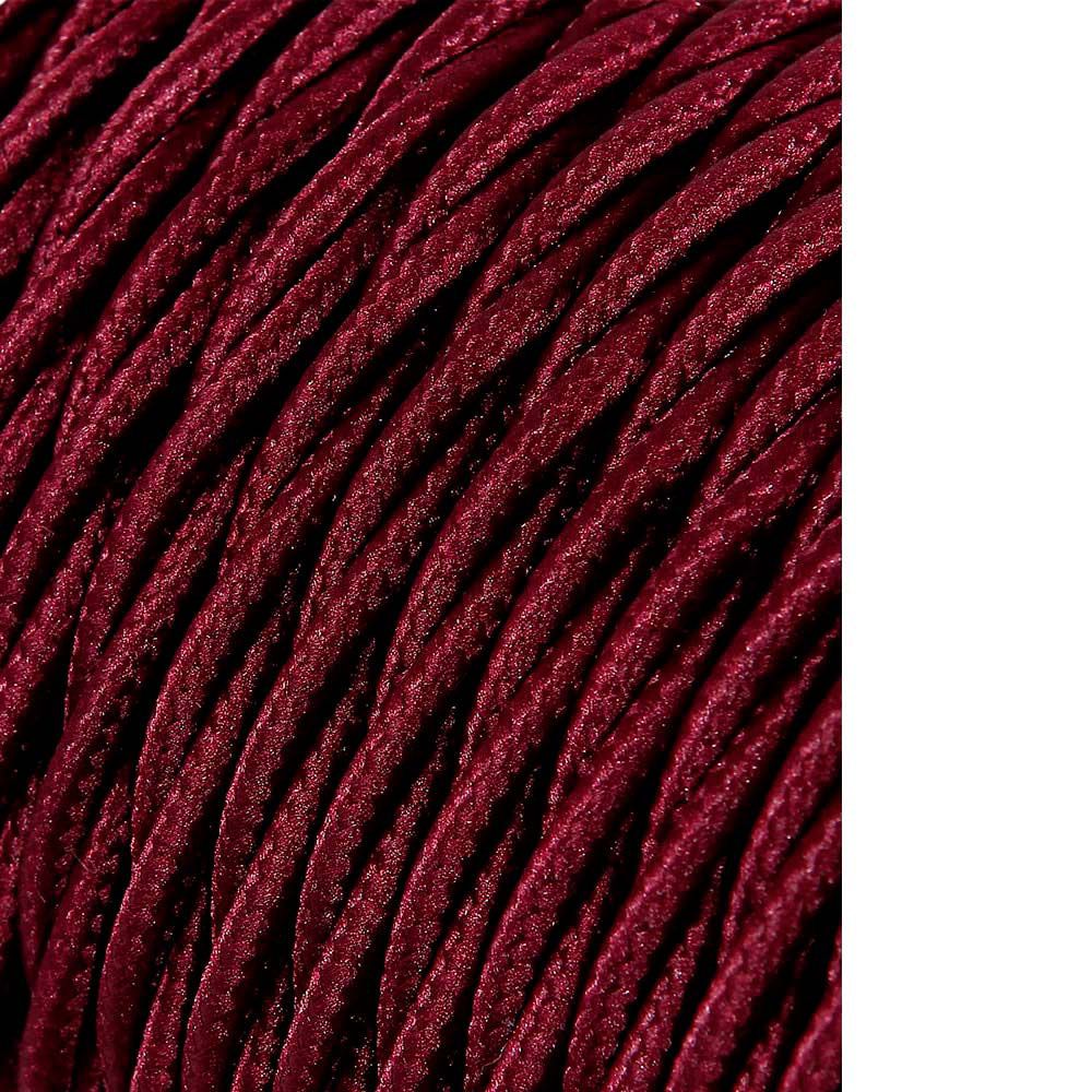 CARRETE CABLE TEXTIL TRENZADO H03VV-F 2 x 0,75 mm² BURDEOS, 25 m