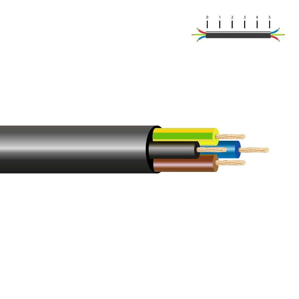 MANGUERA TUBULAR VV-K06/1KV 4 G 2,50 mm², NEGRA EURO/m
