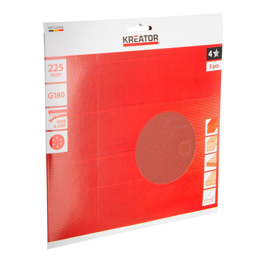 DISCO LIJA CARTÓN YESO Ø225 mm G180, BLISTER 5 uds
