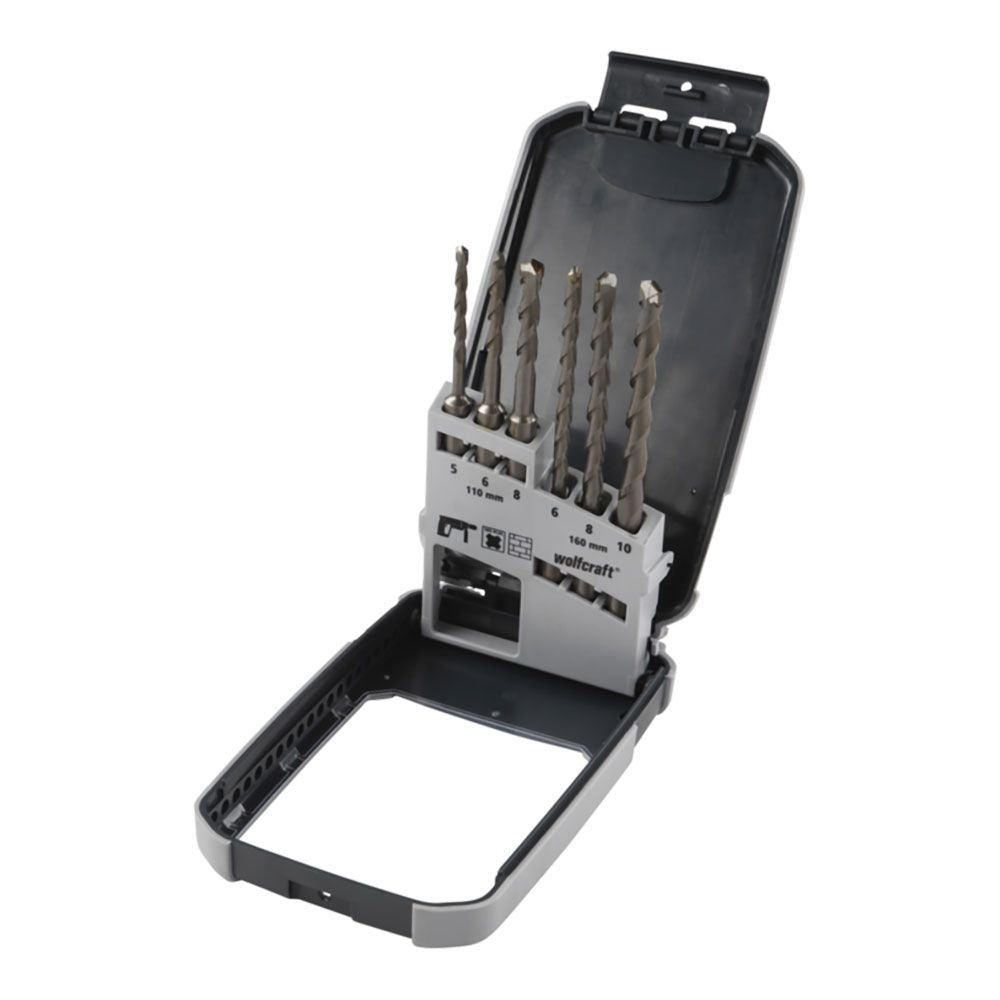 BROCA SDS-PLUS PARA HORMIGÓN FILO DE CARBURO DE TUNGSTENO, JUEGO 6 PIEZAS, Ø5,00 - Ø10 mm