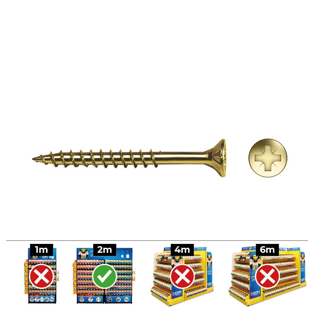 CAJA 30 UNIDADES TORNILLO MADERA AVELLANADO PZ R/PARC DIN/REF VLOX P Ø6 x 100 mm BICROMATADO