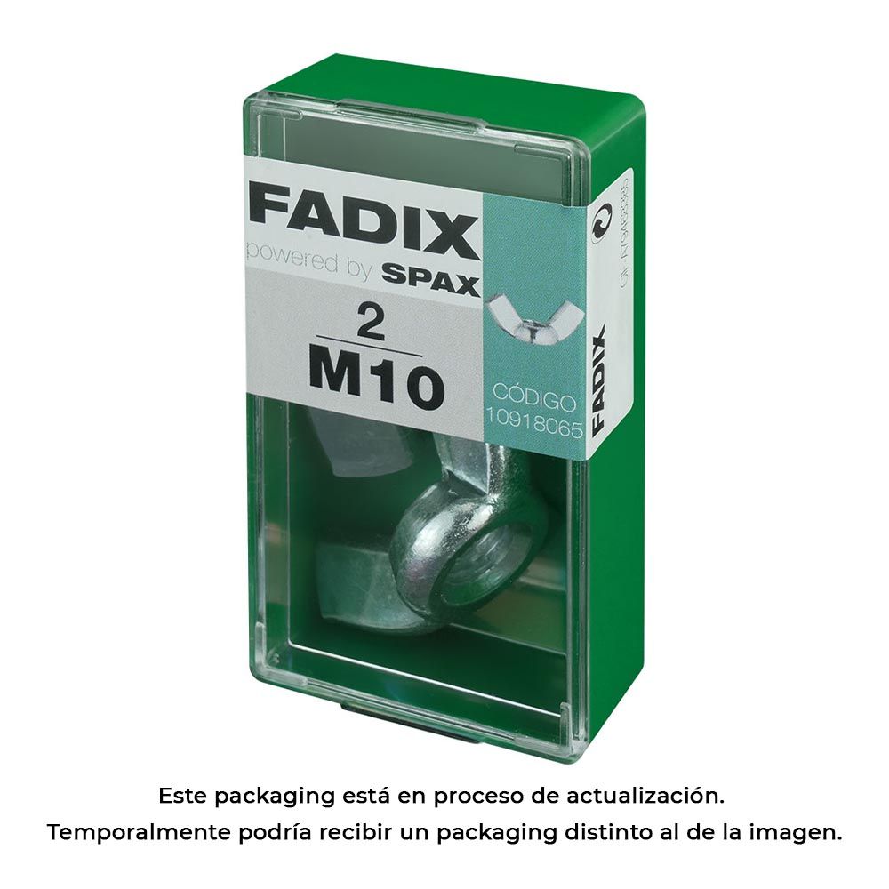 CAJA S 2 unid. TUERCA MARIPOSA CINC M 10 FADIX