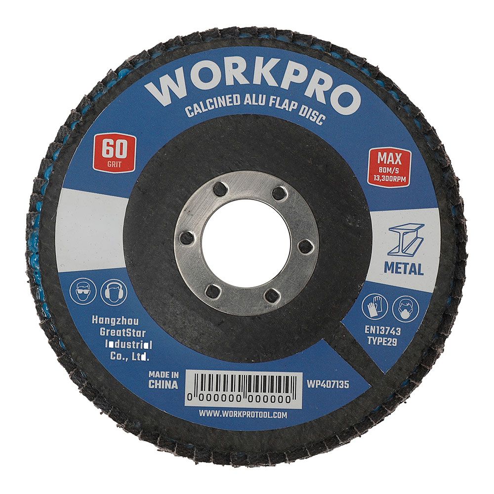 DISCO LÁMINAS PLANO ÓXIDO DE ALUMINIO T27, Ø100 x 16 mm, GRANO 120
