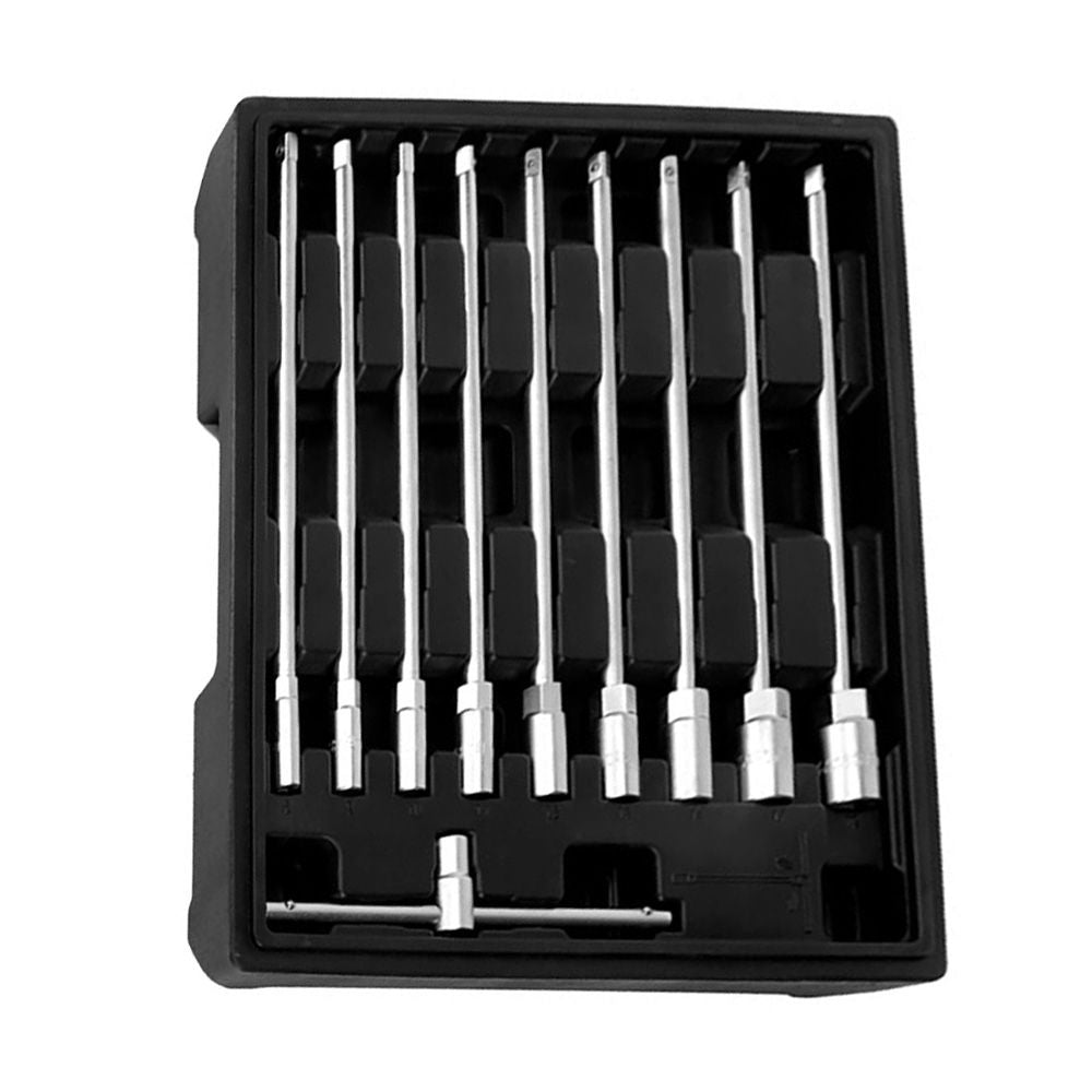 LLAVE T CON VASOS INTERCAMBIABLES, 8-19 mm, JUEGO 10 PIEZAS, SERIE MODULAR