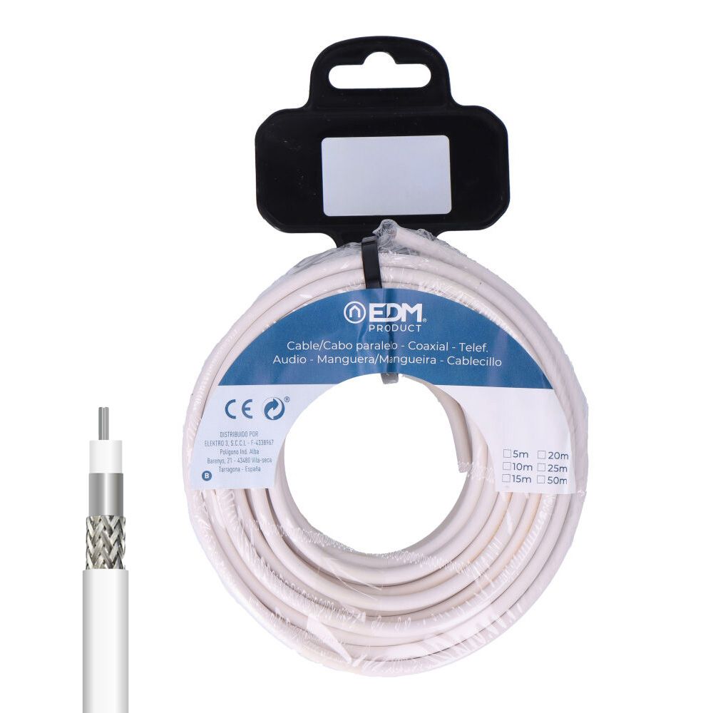 CARRETE CABLE COAXIAL APANTALLADO ALUMINIO 10 m
