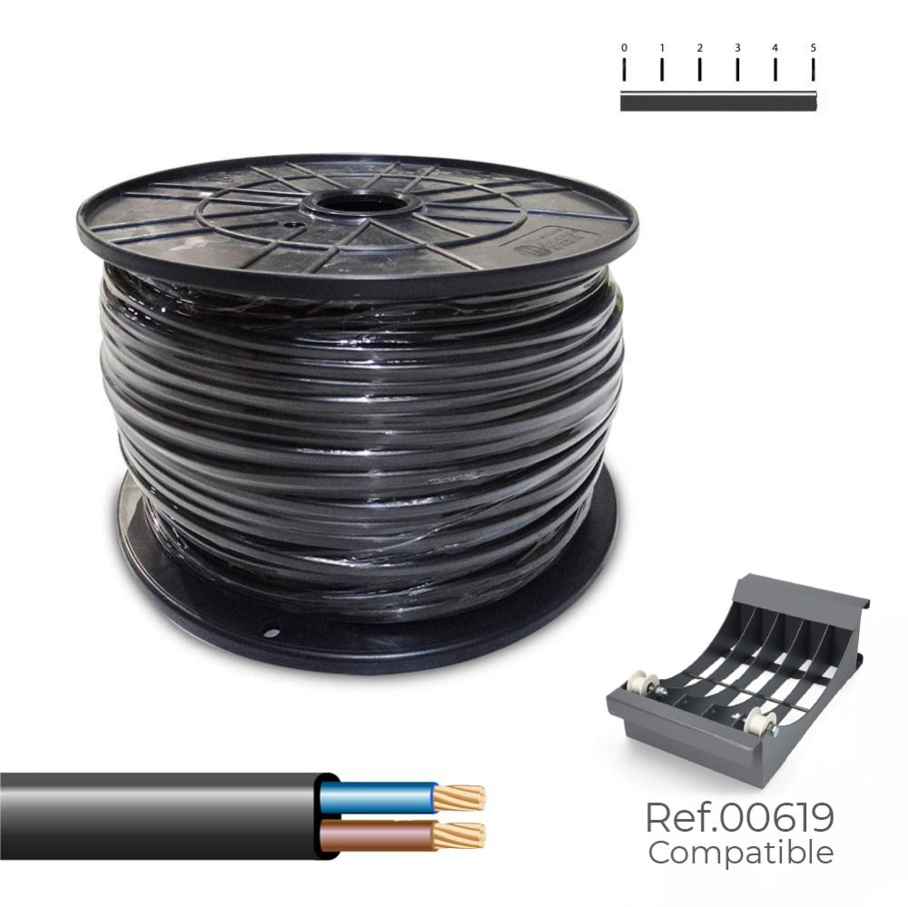 MANGUERA PLANA 2 x 1,50 mm² NEGRA 200 m. (BOBINA GRANDE)