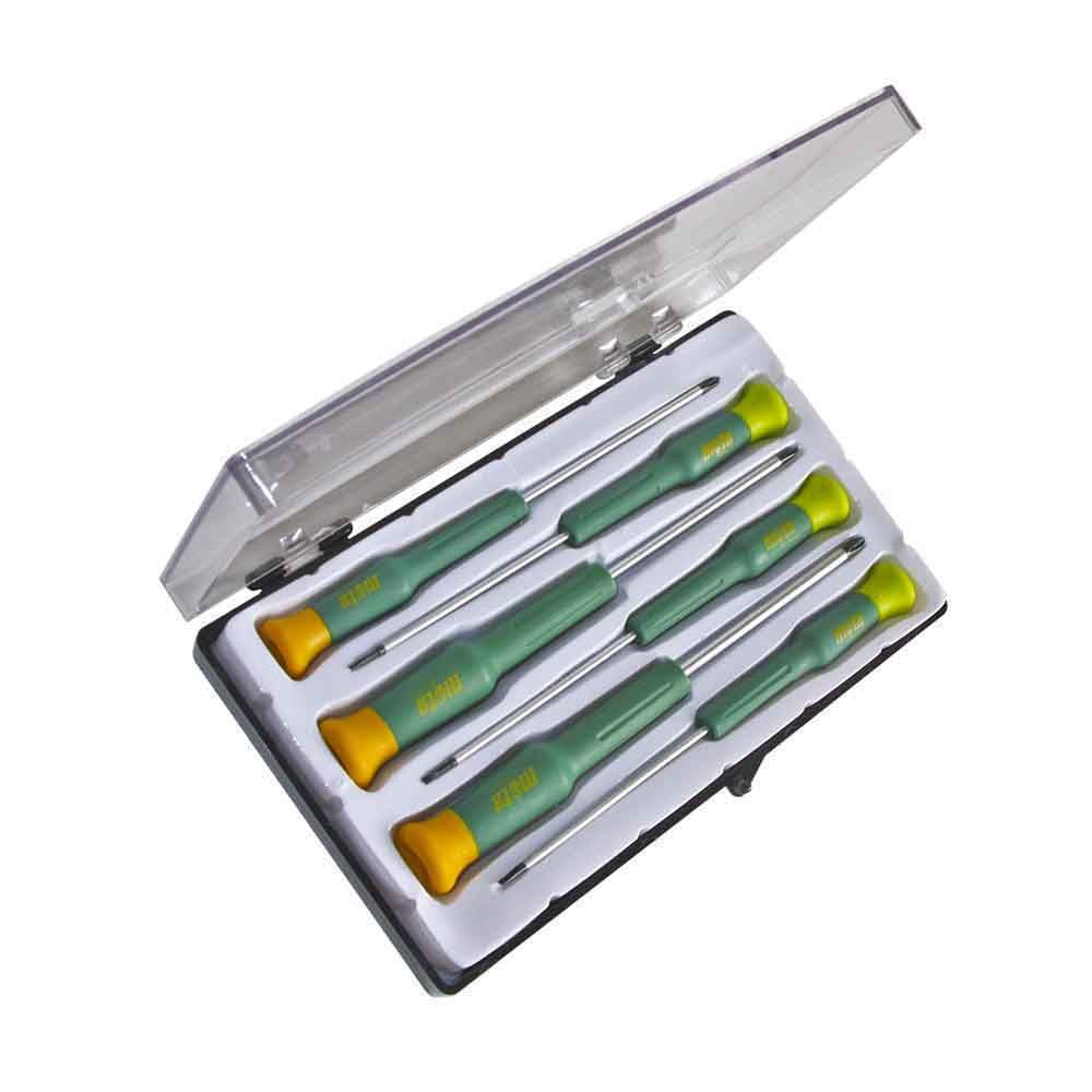 DESTORNILLADORES DE PRECISIÓN, 6 PIEZAS, 3 PH + 3 PLANOS