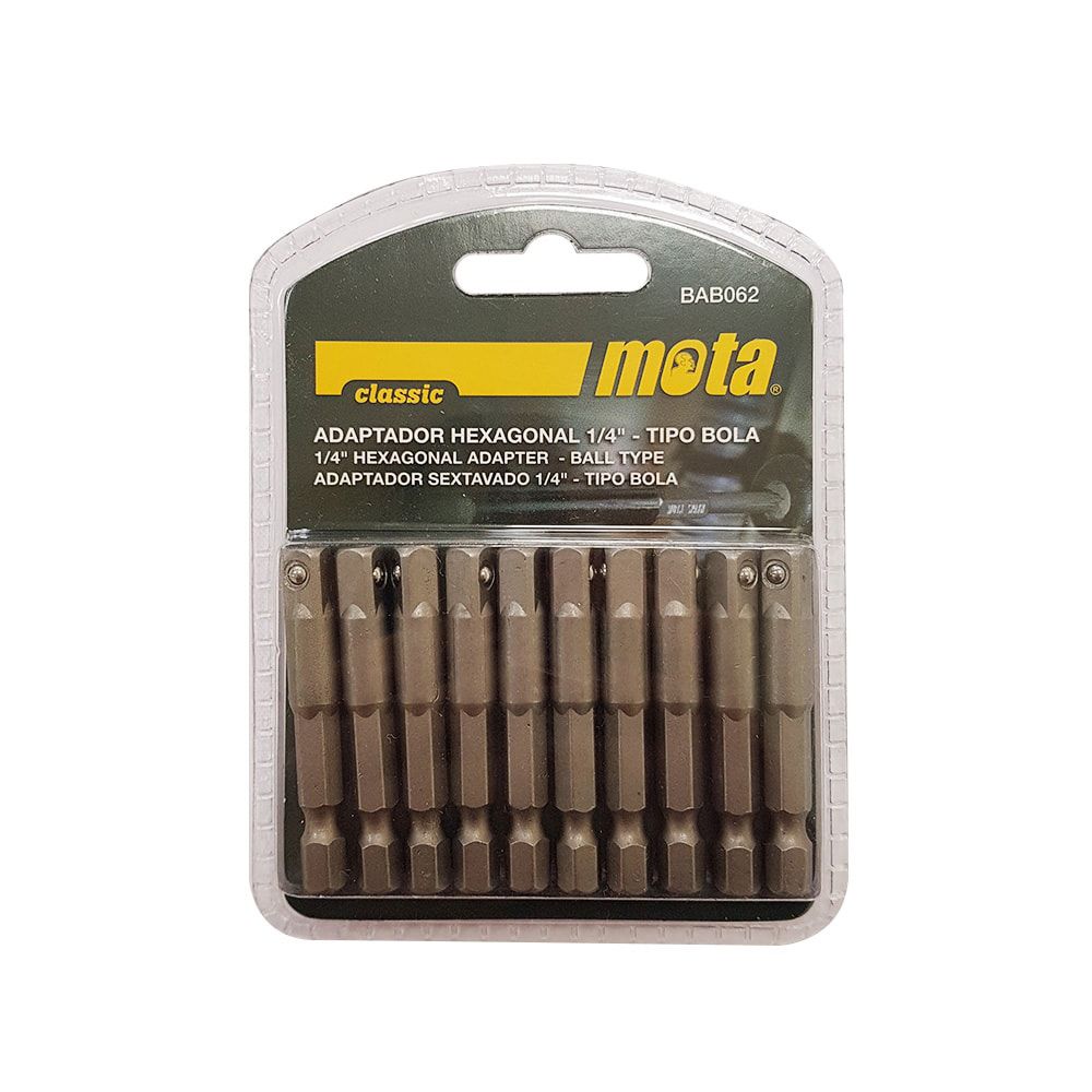 ADAPTADORES HEXAGONALES T. BOLA 50 mm ¼ pulg, 10 uds