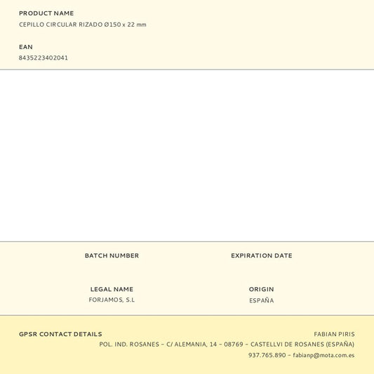 CEPILLO CIRCULAR RIZADO Ø150 x 22 mm