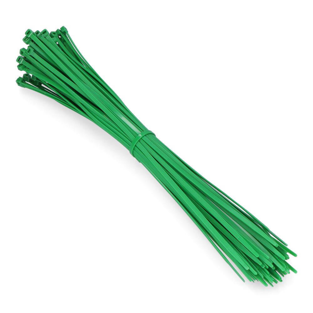 BRIDAS, NYLON, ALTA CALIDAD, VERDE, 385 x 4,8 mm, BOLSA, 100 uds