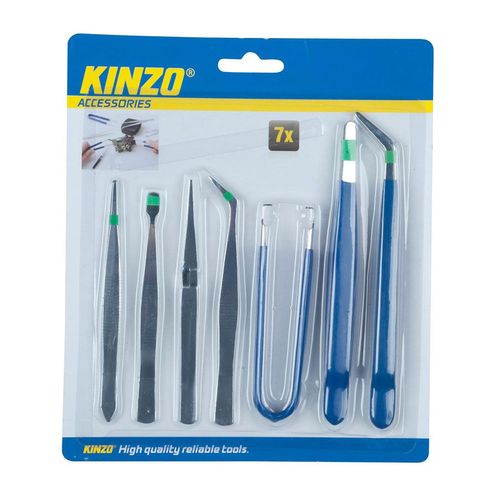 PINZA DE PRECISIÓN DE ACERO PARA HERRAMIENTAS, PACK 7 uds
