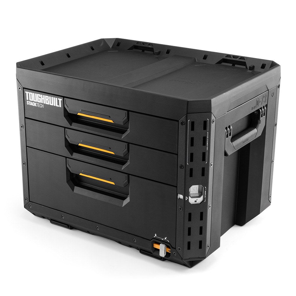CAJA DE HERRAMIENTAS XL CON 3 CAJONES Y CERRADURA, STACKTECH, 53 x 40,5 x 39,5 cm