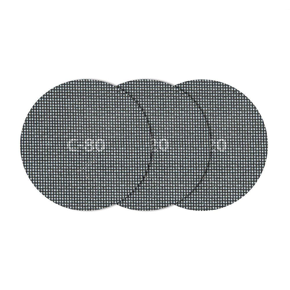 TEJIDOS DE REJILLA ADHERENTES CARBURO DE SILICIO Ø125 mm, GRANO 80/120/220, 5 uds