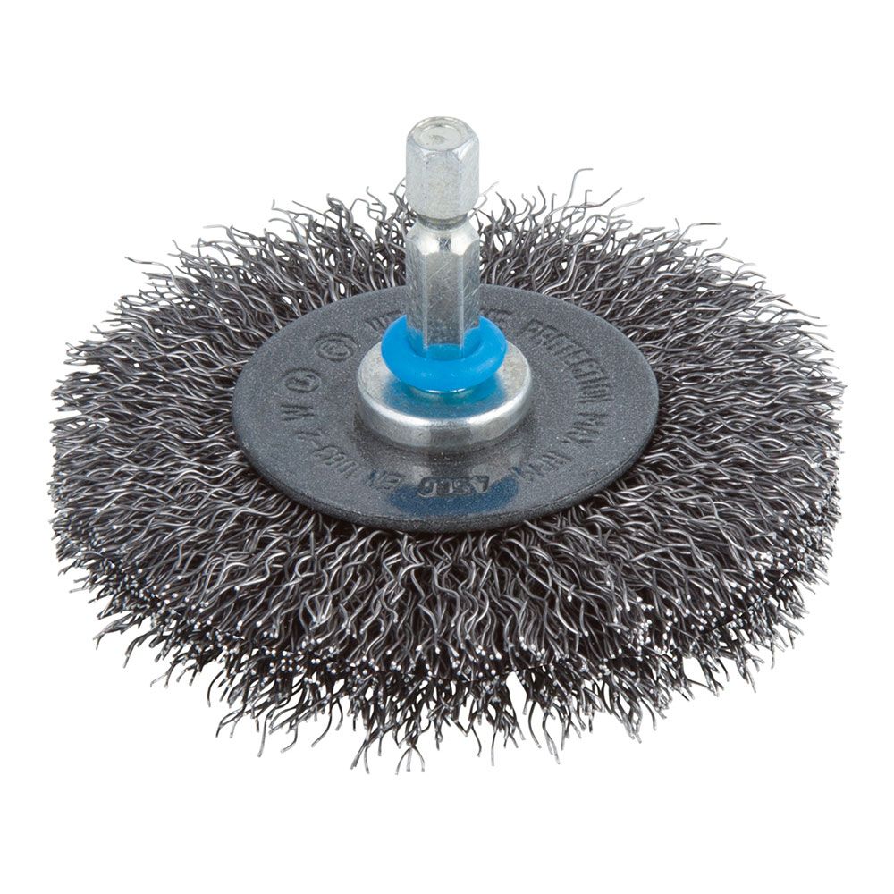 CEPILLO DE DISCO DE ALAMBRE DE ACERO VÁSTAGO HEXAGONAL Ø75 x 10 mm