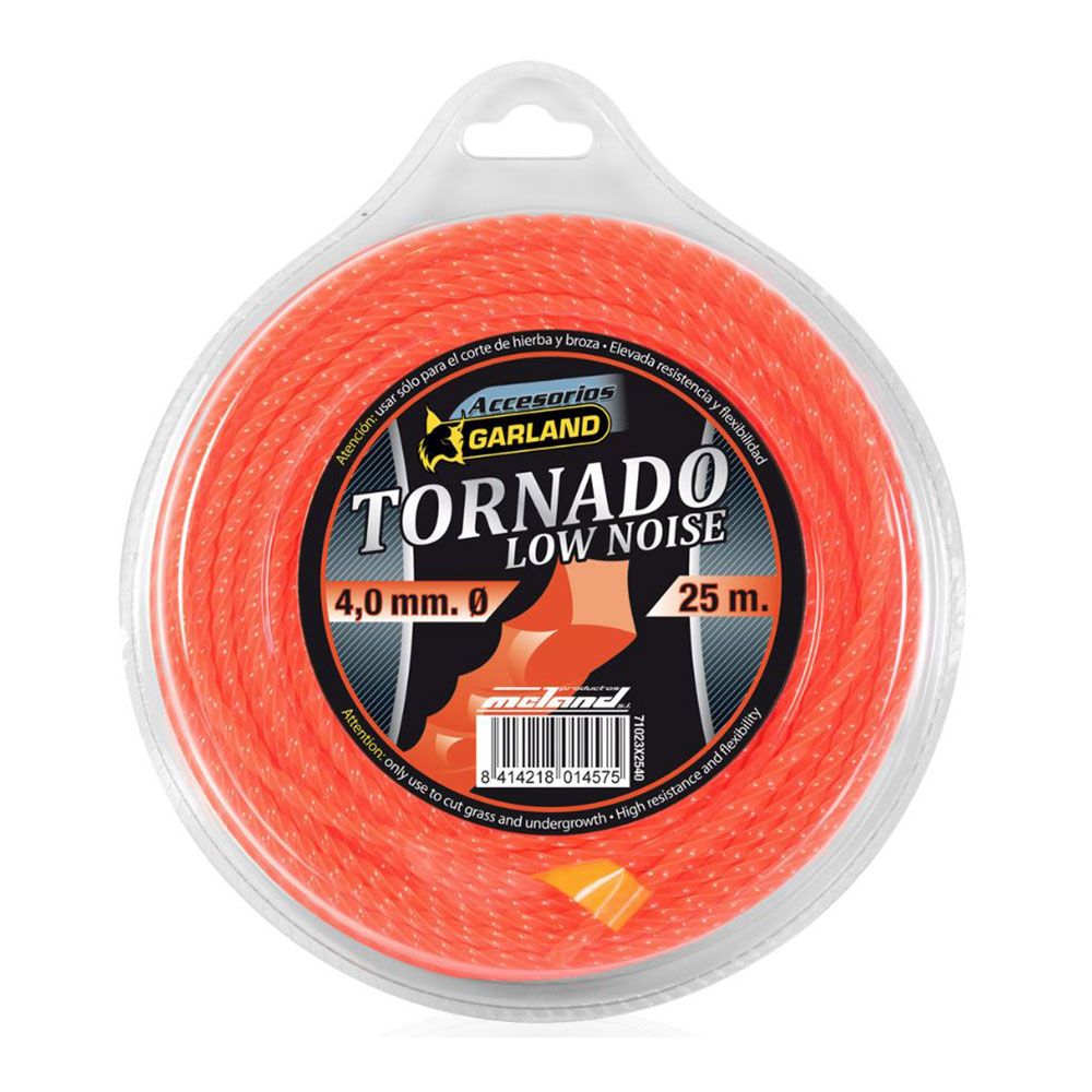 HILO PARA DESBROZADORA TORNADO, CUADRADO, Ø4,0 mm, DISPENSADOR 25 m