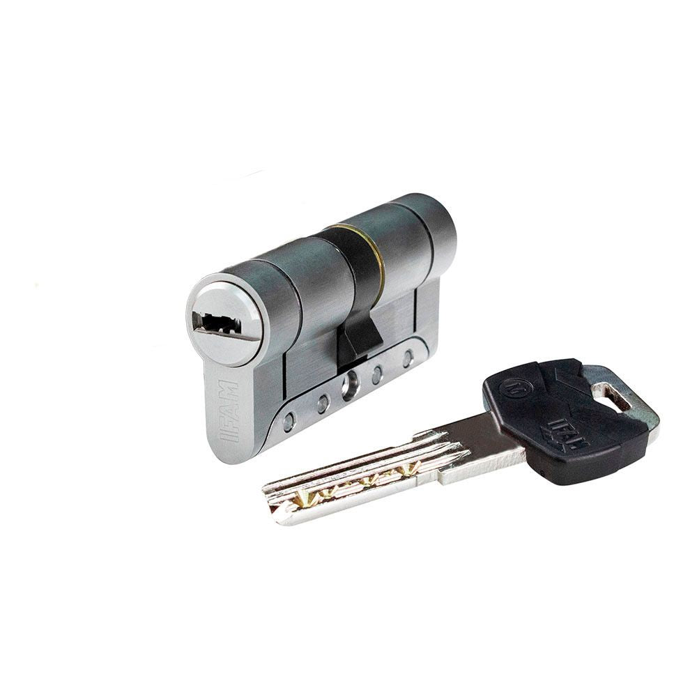 CILINDRO IRIDIUM M IRM3030NC. NÍQUEL 60mm (30+30mm) LEVA CORTA 13mm CON 5 LLAVES DE SEGURIDAD. IFAM