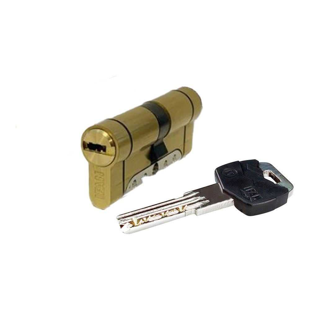 CILINDRO IRIDIUM M IRM3535L LATÓN 70mm (35+35mm) LEVA LARGA 15mm. CON 5 LLAVES DE SEGURIDAD. IFAM