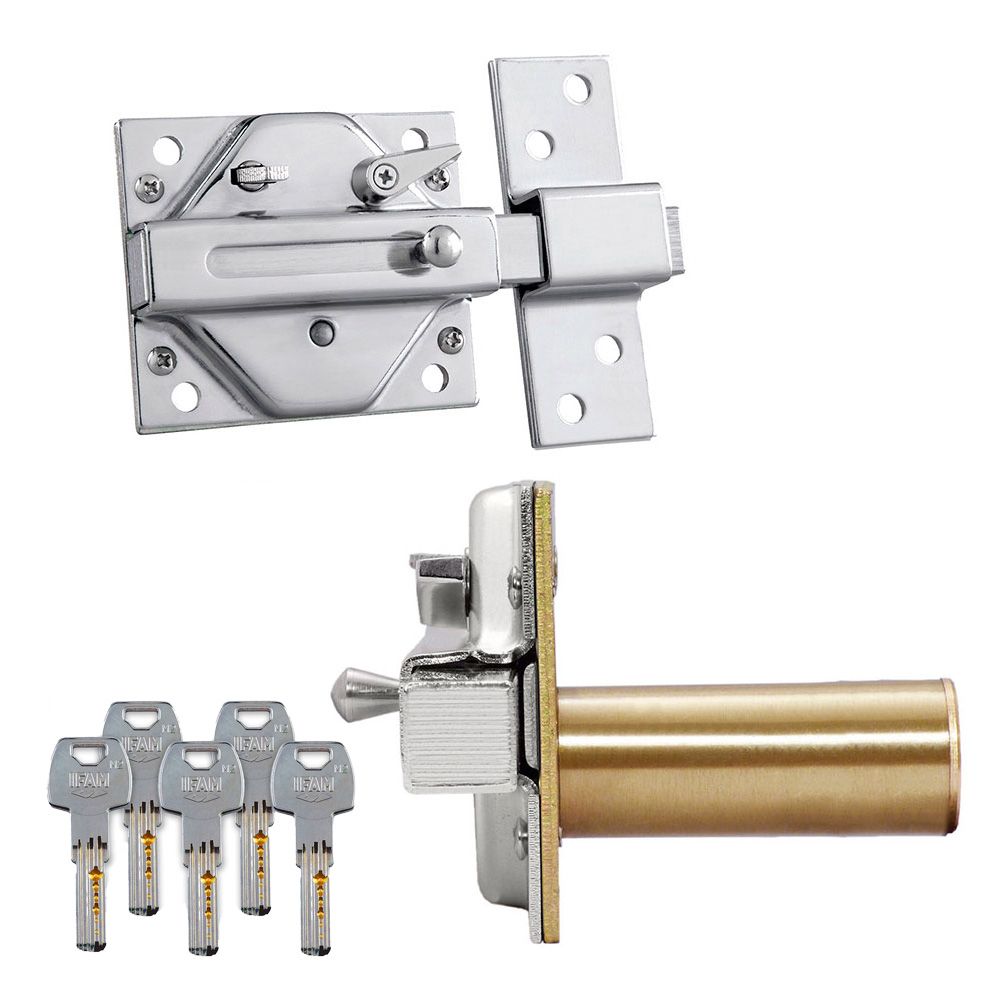 CERROJO, SEGURIDAD, SOBREPONER, MODELO CS88SC M50, DE ACERO CON CROMO SATINADO, CILINDRO DE 50 mm