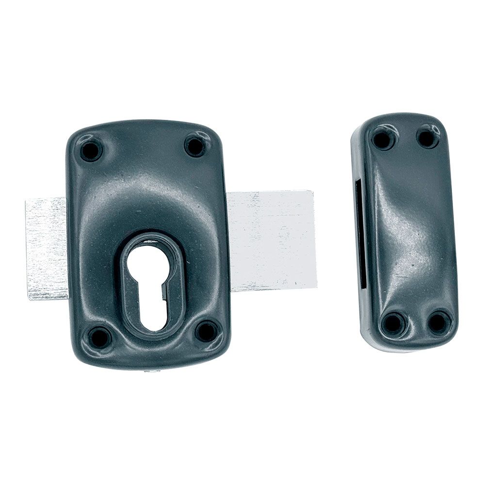 CERROJO, SEGURIDAD, SOBREPONER, SIN CILINDRO, MODELO CRR16, DE ACERO CON ACABADO GRIS