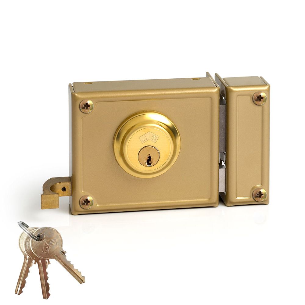CERRADURA, SOBREPONER, MODELO 12-10D, GOLPE Y LLAVE, CAJA 100 mm, CILINDRO 52 mm, MANO DERECHA