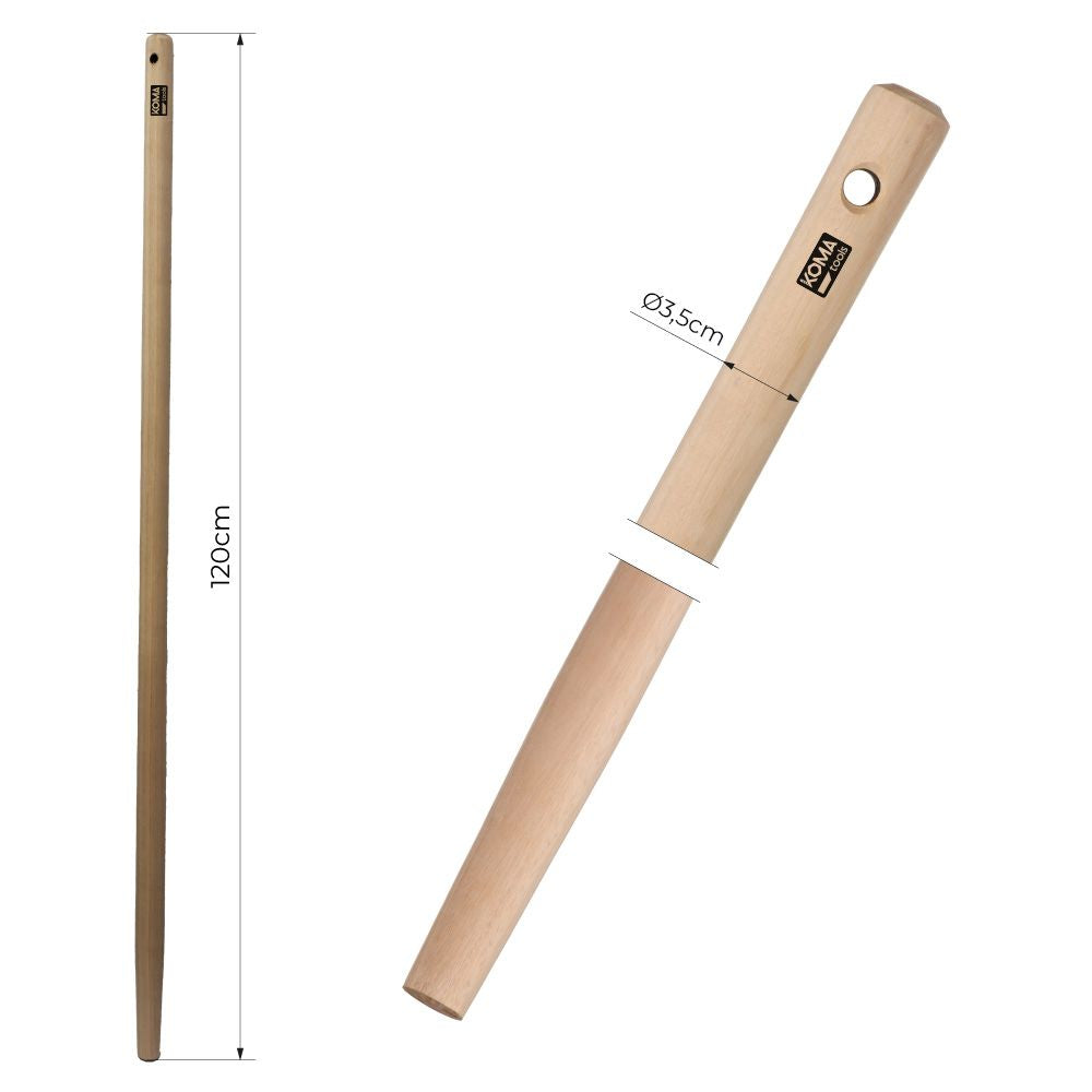 MANGO DE MADERA DE EUCALIPTUS PARA RAEDERA / PALA, AMP1200 , Ø3,5 cm x 120 cm