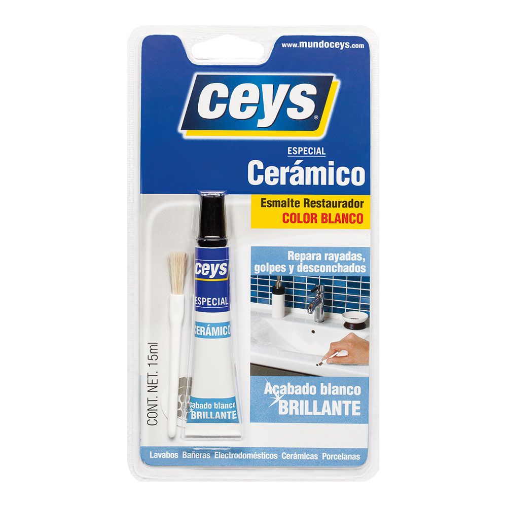 REPARADOR DE ESMALTE CERÁMICO BLANCO BRILLANTE 15 ml