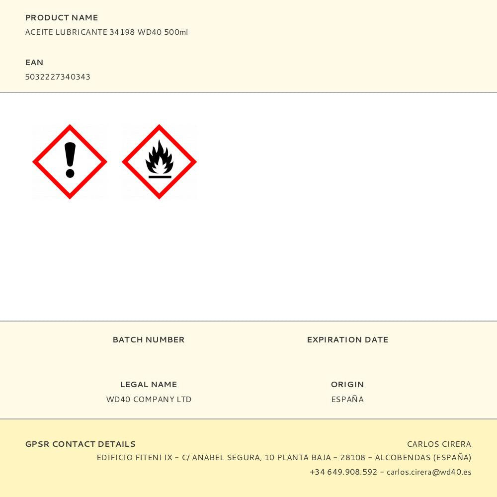 ACEITE LUBRICANTE 34198 WD40 500ml