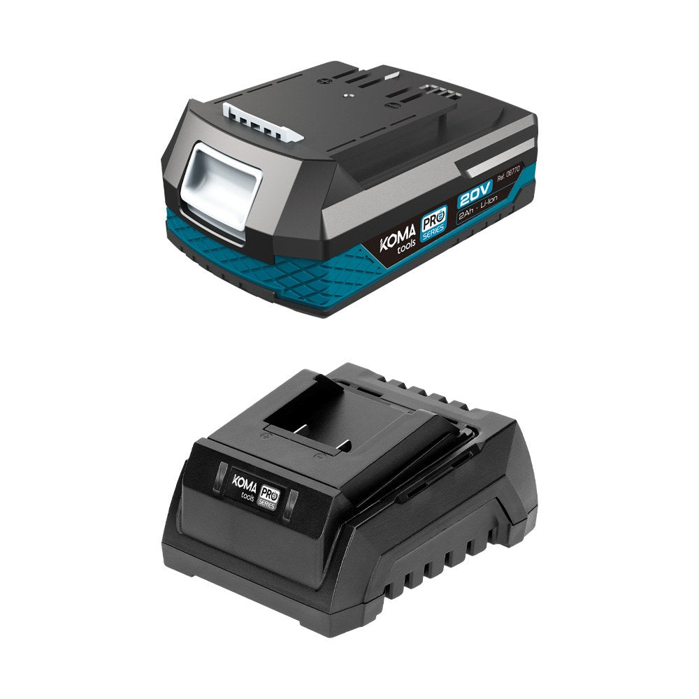 PACK BATERÍA LI-ION 20 V 2.0 Ah (08770) + CARGADOR 20 V 60 W (08772)