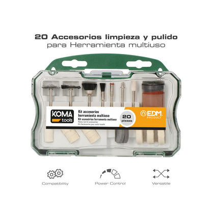 ACCESORIOS PARA MULTIHERRAMIENTA ROTATIVA, SET 20 PIEZAS