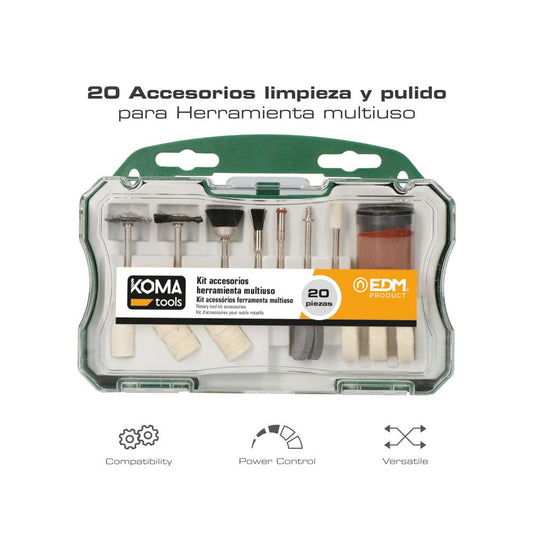 ACCESORIOS PARA MULTIHERRAMIENTA ROTATIVA, SET 20 PIEZAS