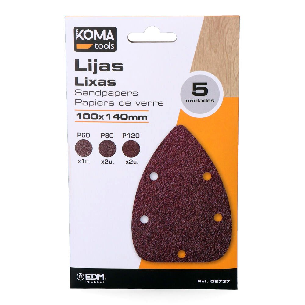 LIJAS PARA LIJADORA TIPO MOUSE 08707, 5 uds