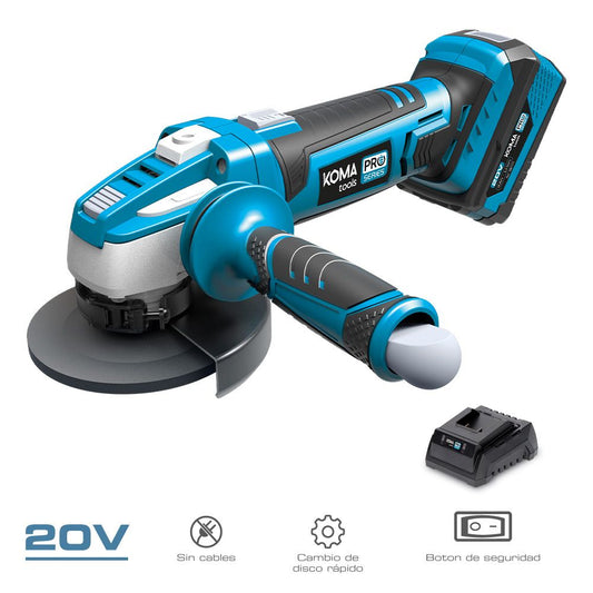 KIT AMOLADORA ANGULAR 20 V Ø115 mm CON 1 BATERíA 4.0Ah Y CARGADOR 08772