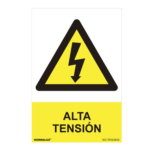 CARTEL PELIGRO "ALTA TENSION" (PVC 0.7mm) 30x40cm NORMALUZ