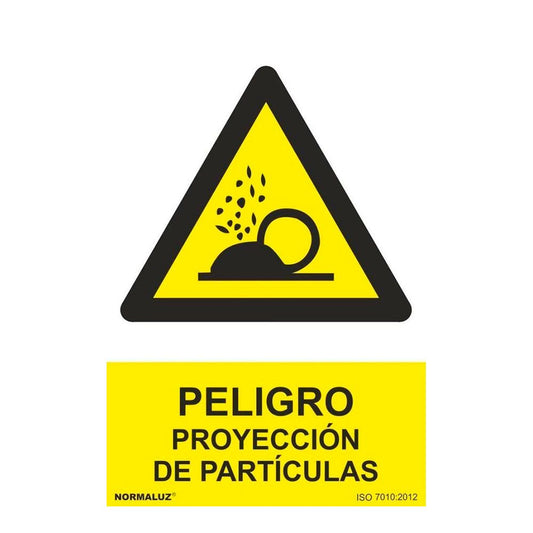 SEÑAL PELIGRO PROYECCIÓN DE PARTÍCULAS, PVC, 21 x 30 cm