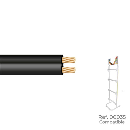 CABLE PARALELO NEGRO AUDIO 2 x 0,75 mm EURO/m (BOBINA PEQUEÑA Ø180x60mm)