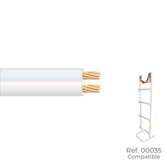 CABLE PARALELO BLANCO AUDIO 2 x 1,50 mm EURO/m (BOBINA PEQUEÑA Ø200x80mm)
