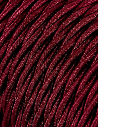 CARRETE CABLE TEXTIL TRENZADO H03VV-F 2 x 0,75 mm² BURDEOS, 25 m