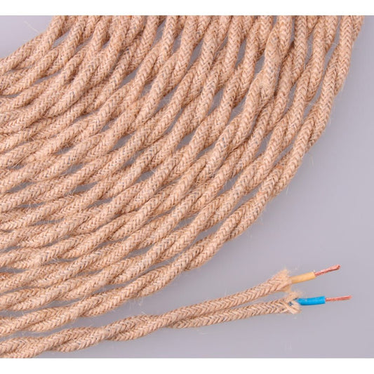 CABLE DE CUERDA DE YUTE TEJIDA Y TRENZADA 2 x 0,75mm 25m EURO/m