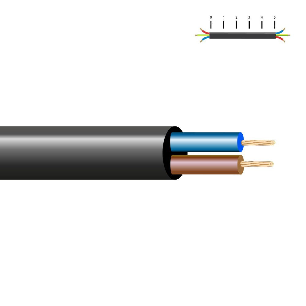 MANGUERA TUBULAR VV-K06/1KV 2 x 2,50 mm², NEGRA EURO/m