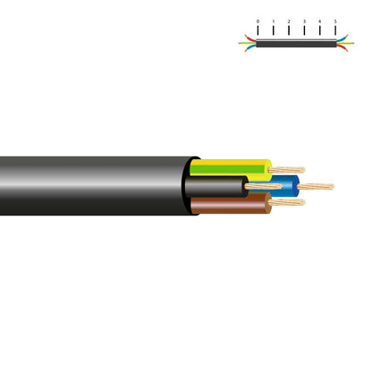 MANGUERA TUBULAR VV-K06/1KV 4 G 2,50 mm², NEGRA EURO/m