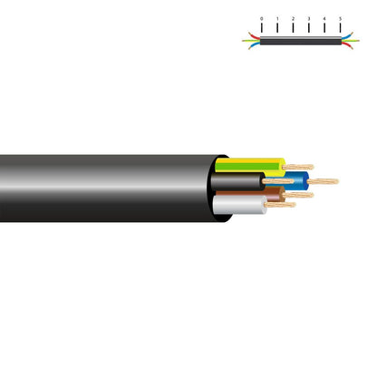 MANGUERA TUBULAR H05VV-F 6 G 1,00 mm² NEGRA EURO/m