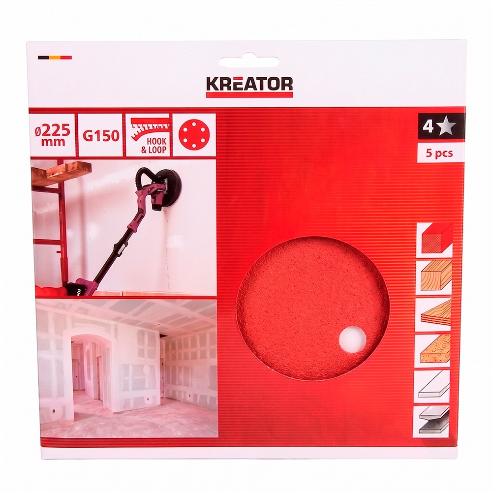 DISCO LIJA CARTÓN YESO Ø225 mm G150, BLISTER 5 uds