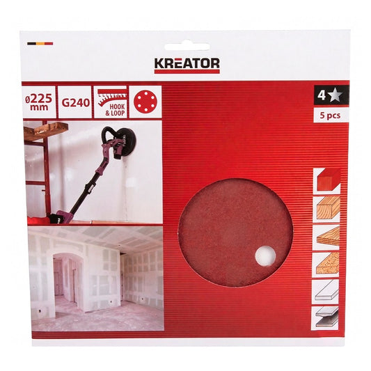 DISCO LIJA CARTÓN YESO Ø225 mm G240, BLISTER 5 uds