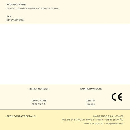 CABLECILLO H07Z1-K 4,00 mm² BICOLOR EURO/m