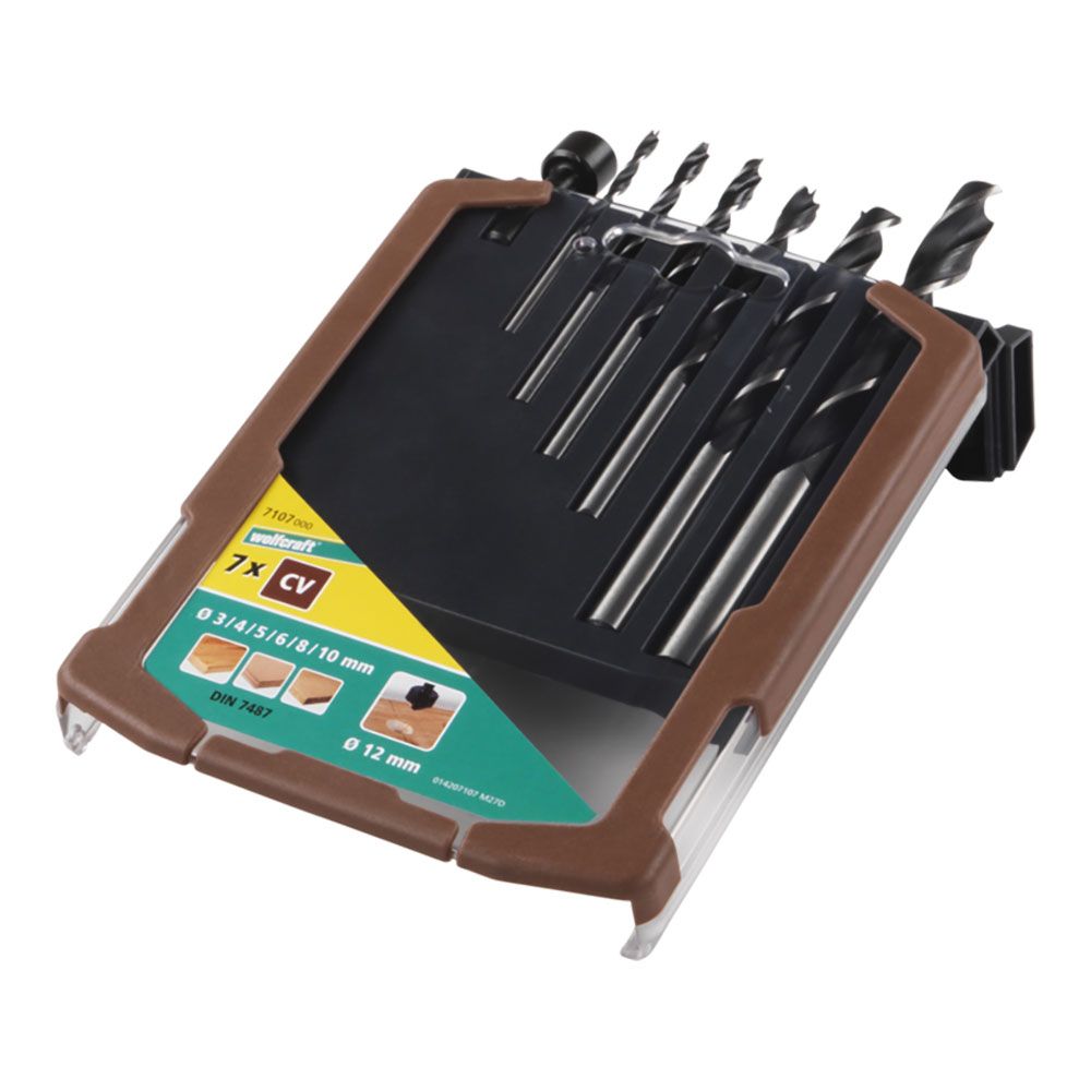 BROCA PARA MADERA, JUEGO DE 7 PIEZAS, Ø3,00 - Ø10,00 mm