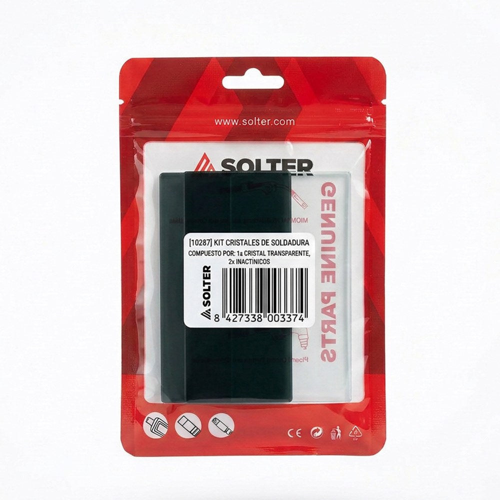 KIT CRISTALES SOLDADURA: INACTÍNICOS DIN-11 2 uds + CRISTAL TRANSPARENTE