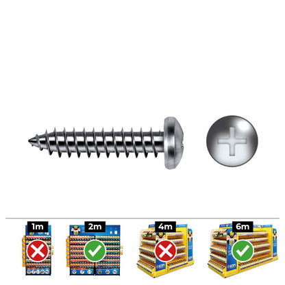CAJA 250 unid. TORNILLO CHAPA ALOMADA PHILIPS DIN/REF 7981 3,5x38mm ZINCADO CELO